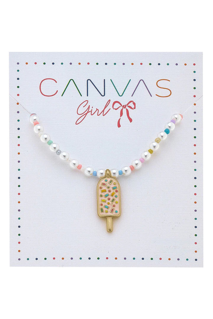 canvas necklace on a white background