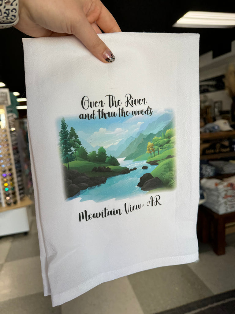 over the river towel in a store