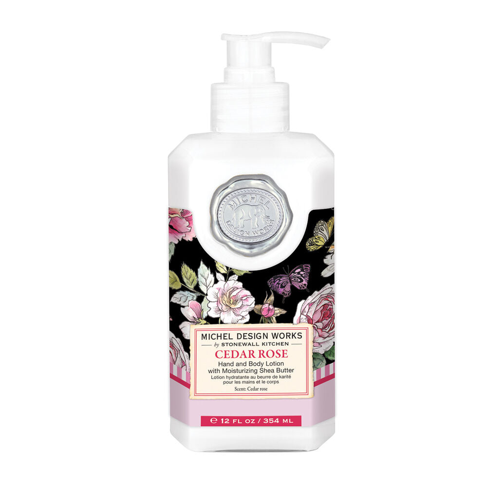 Cedar Rose Hand & Body Lotion on a white background