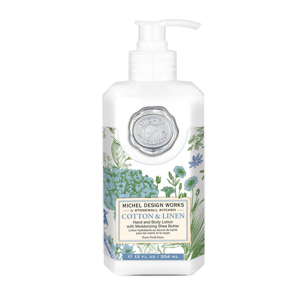 Cotton & Linen Hand & Body Lotion on a white background