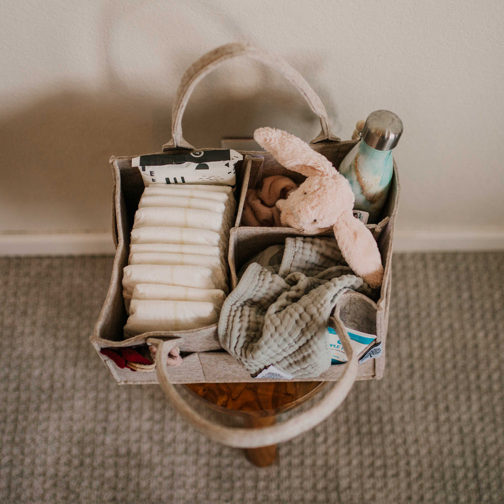 diaper caddy on a white background