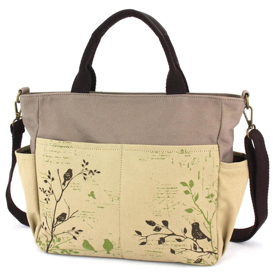 Bird Safari Canvas Print Pocket Tote on a white background