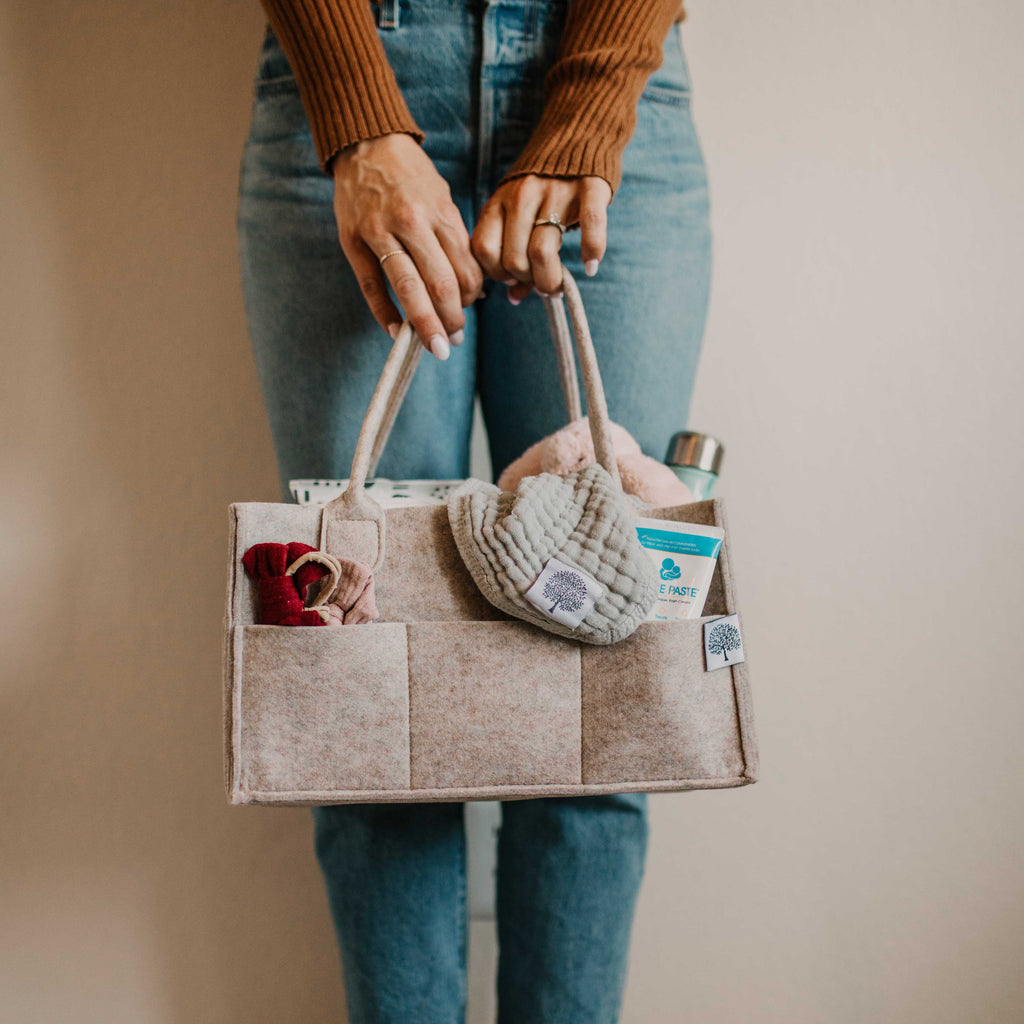 diaper caddy on a white background