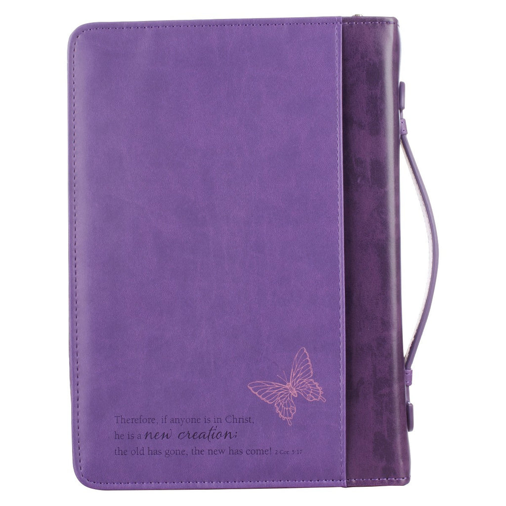 purple butterfly bible cover on a white background