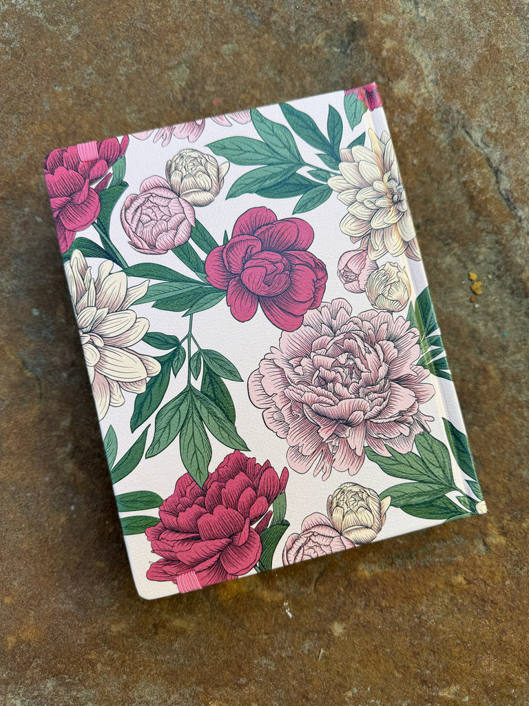 KJV Creative Bible Hardcover Pink Floral on a brown background