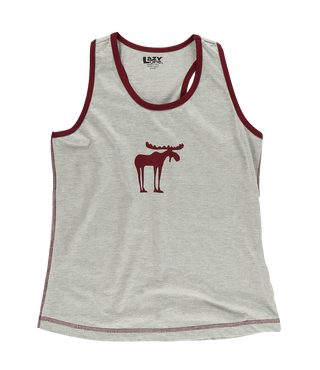 lazy one moose women's tank on a white background