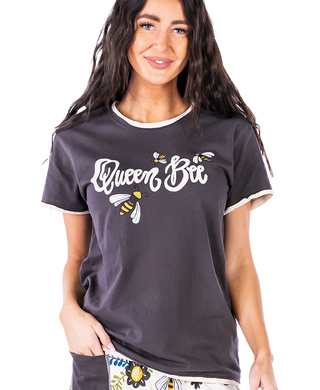 queen bee pj tee on a white background
