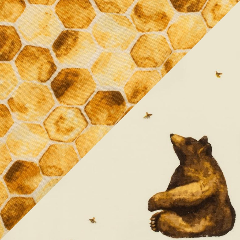 honey bear burp cloths on a white background