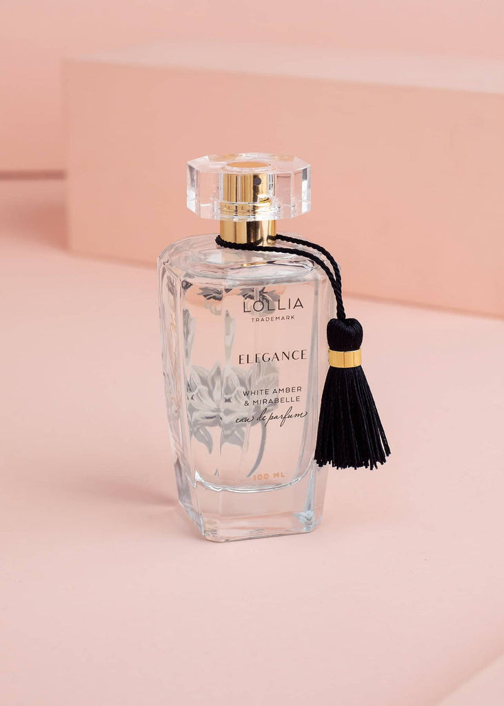 lollia elegance perfume on a pink background