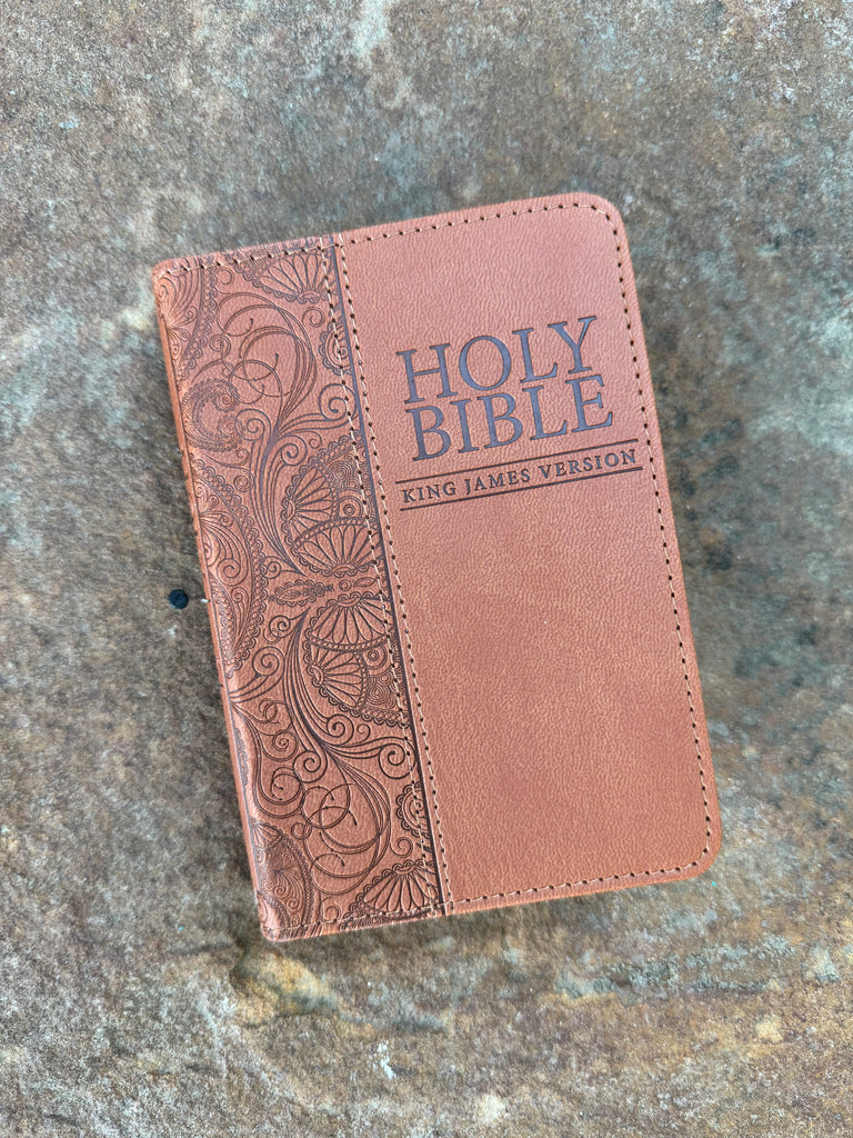 KJV Pocket Bible - Toffee Brown on a brown background