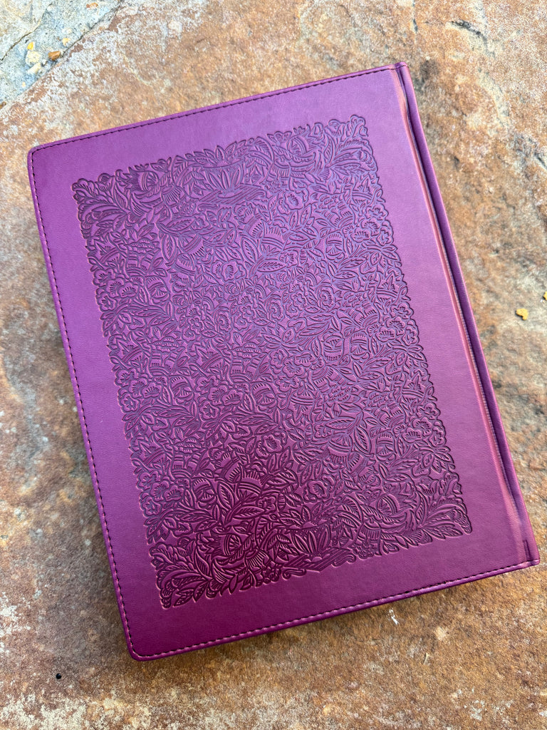 KJV Hardcover Embossed Note-Taking Bible on a brown background