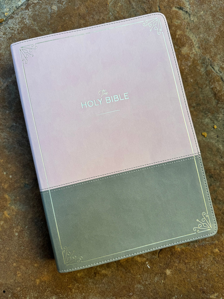 KJV Super Giant Print Pink & Gray Bible