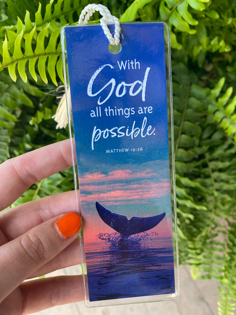 with God all things are possible on a green fern