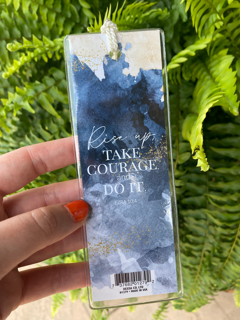 rise up bookmark on a green fern