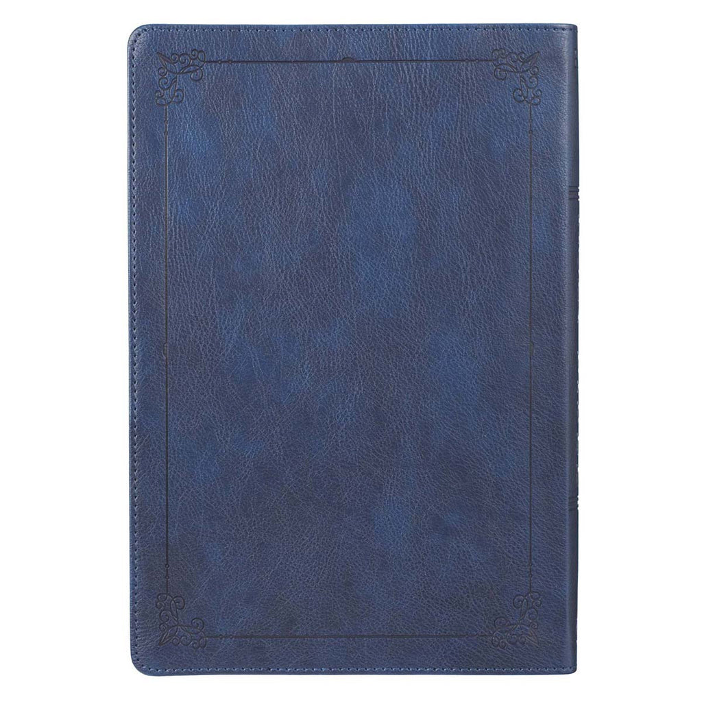 KJV Large Print Thinline Bible - Blue on a white background