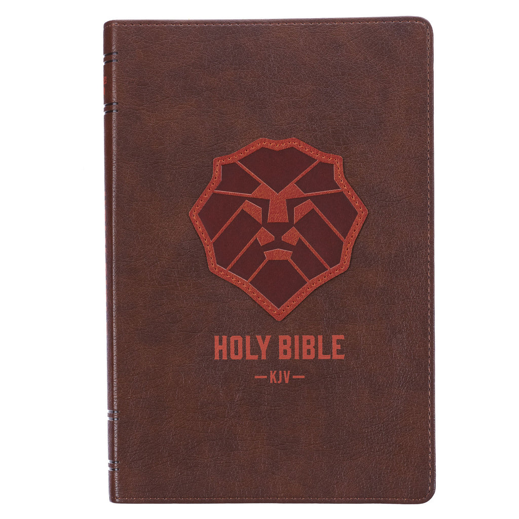 brown lion kids bible on a white background