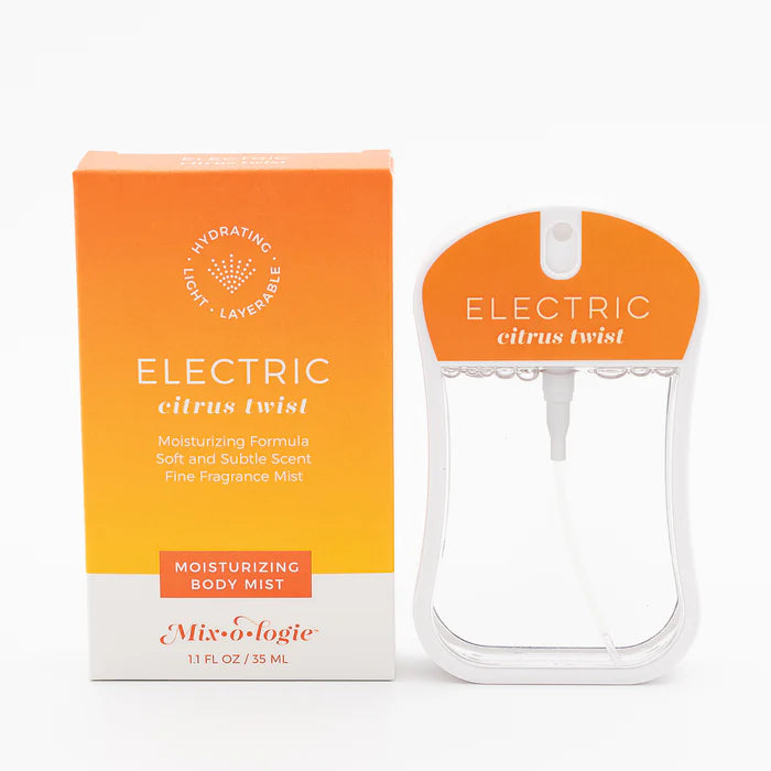 Electric Citrus Twist body mist with packaging on a white background