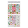 Set of magnetic bookmarks with floral designs and motivational quotes on a white background.