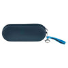 Blue oval pouch with a blue strap on a white background