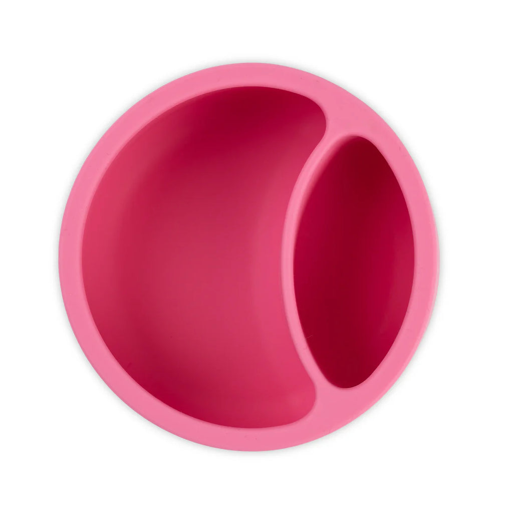 Pink silicone baking mold on a white background