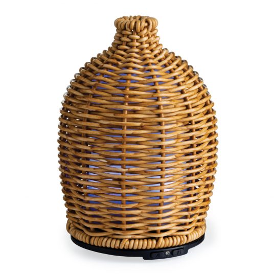 Wicker vase on a white background