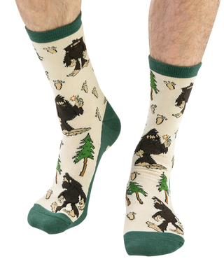 men's lazy one squatch socks on a white background