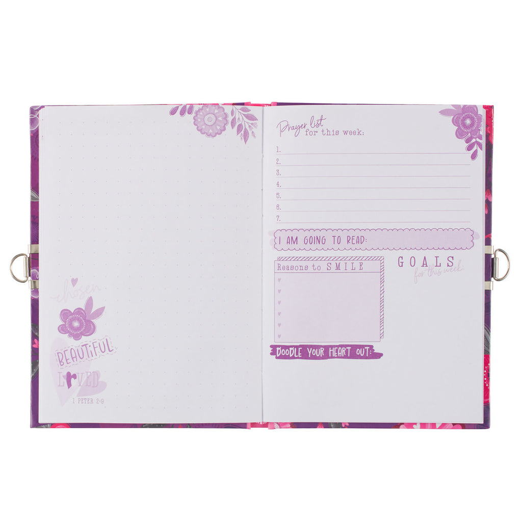 chosed loved beautiful diary on a white background