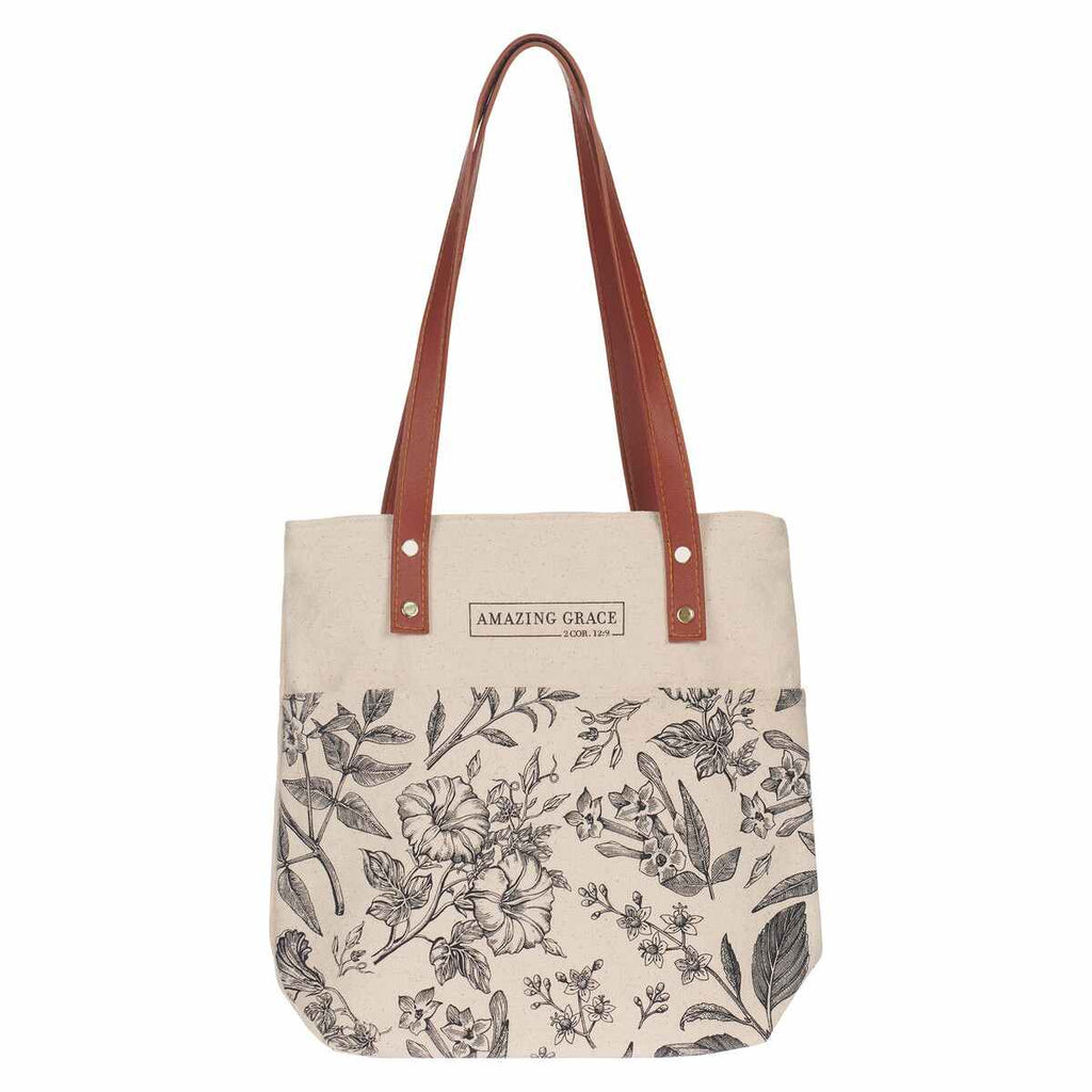 amazing grace tote bag on a white background