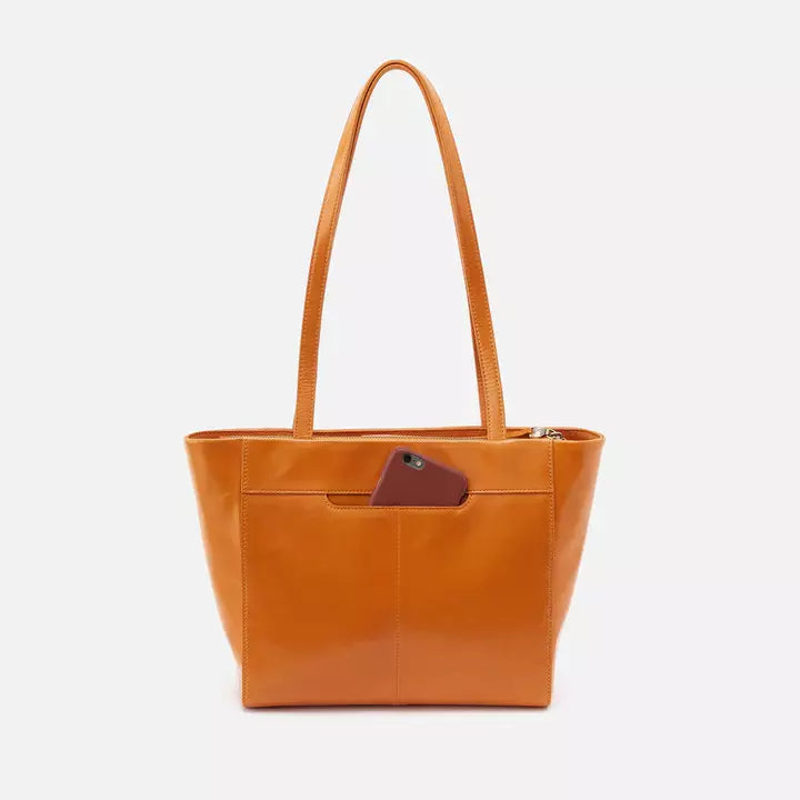 hobo haven tote in warm amber on a white background