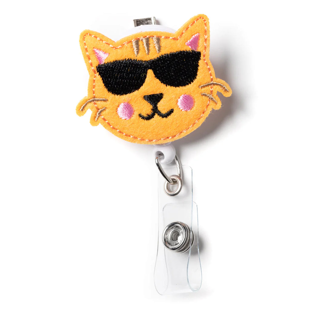 cat nurse badge reel holder on a white background