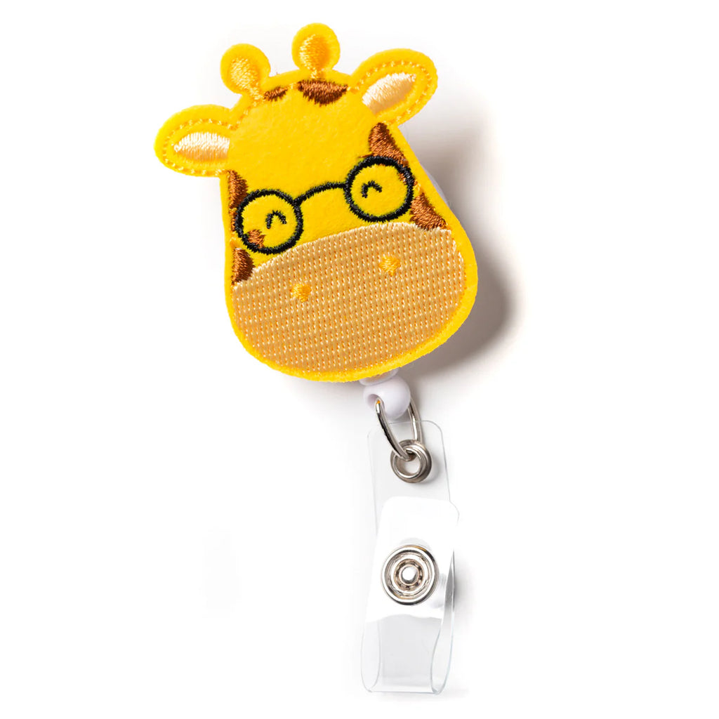 giraffe badge reel holder on a white background