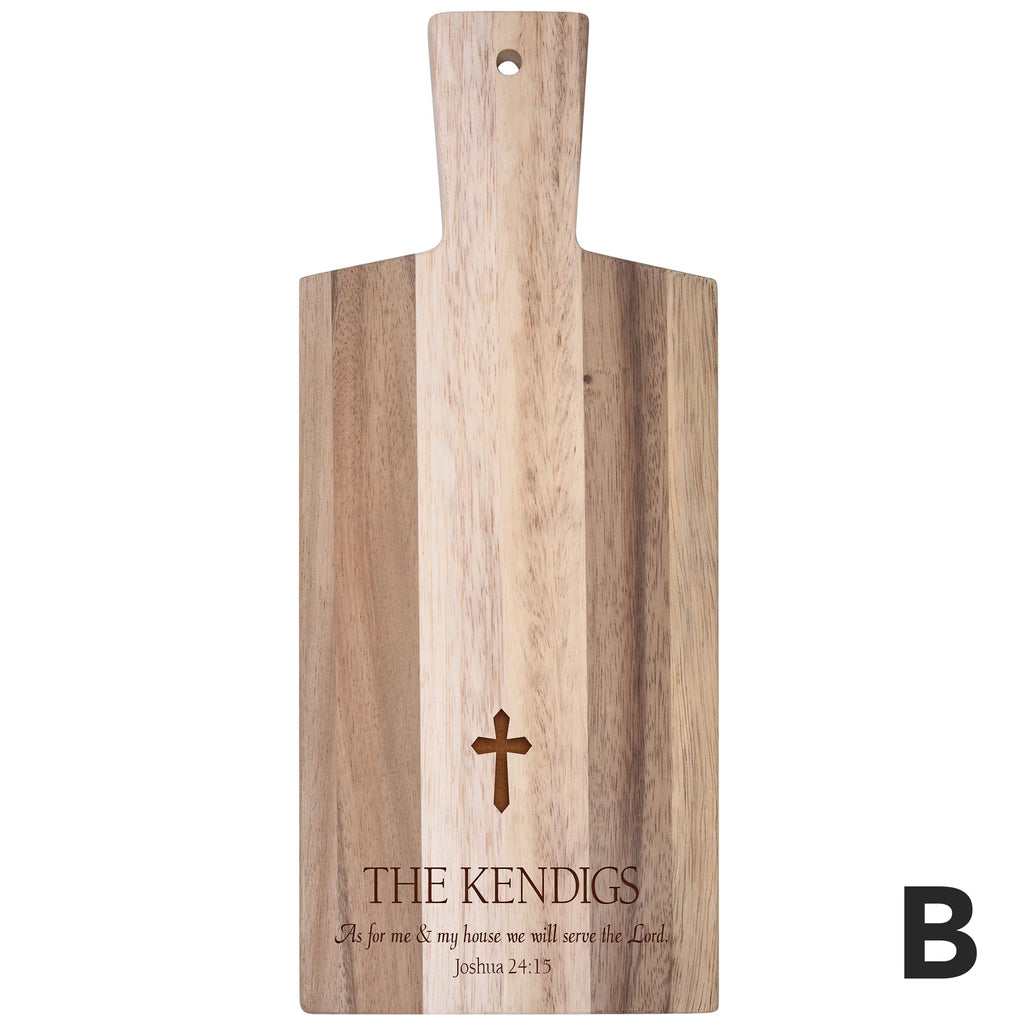 personalized cutting board on a white background