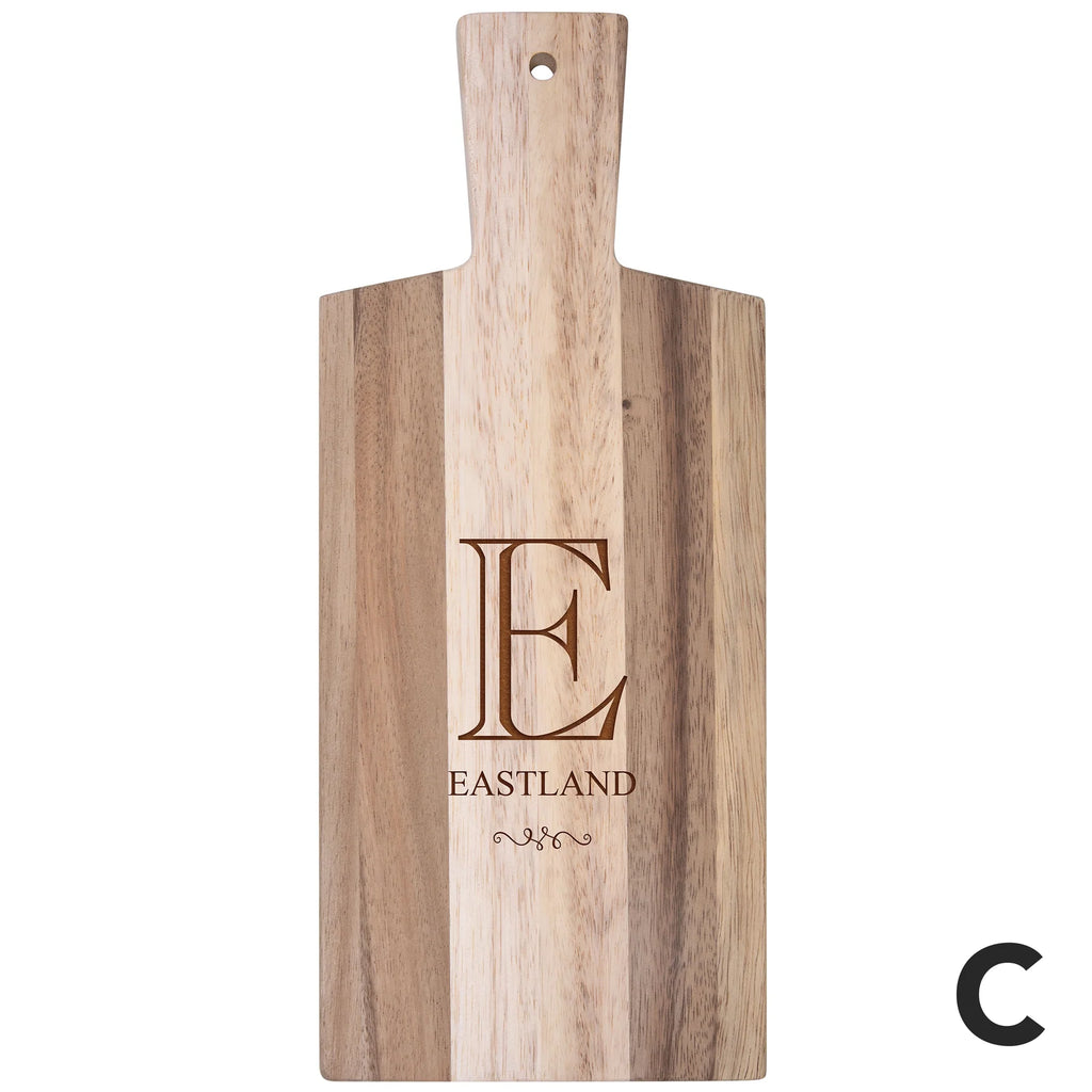 personalized cutting board on a white background