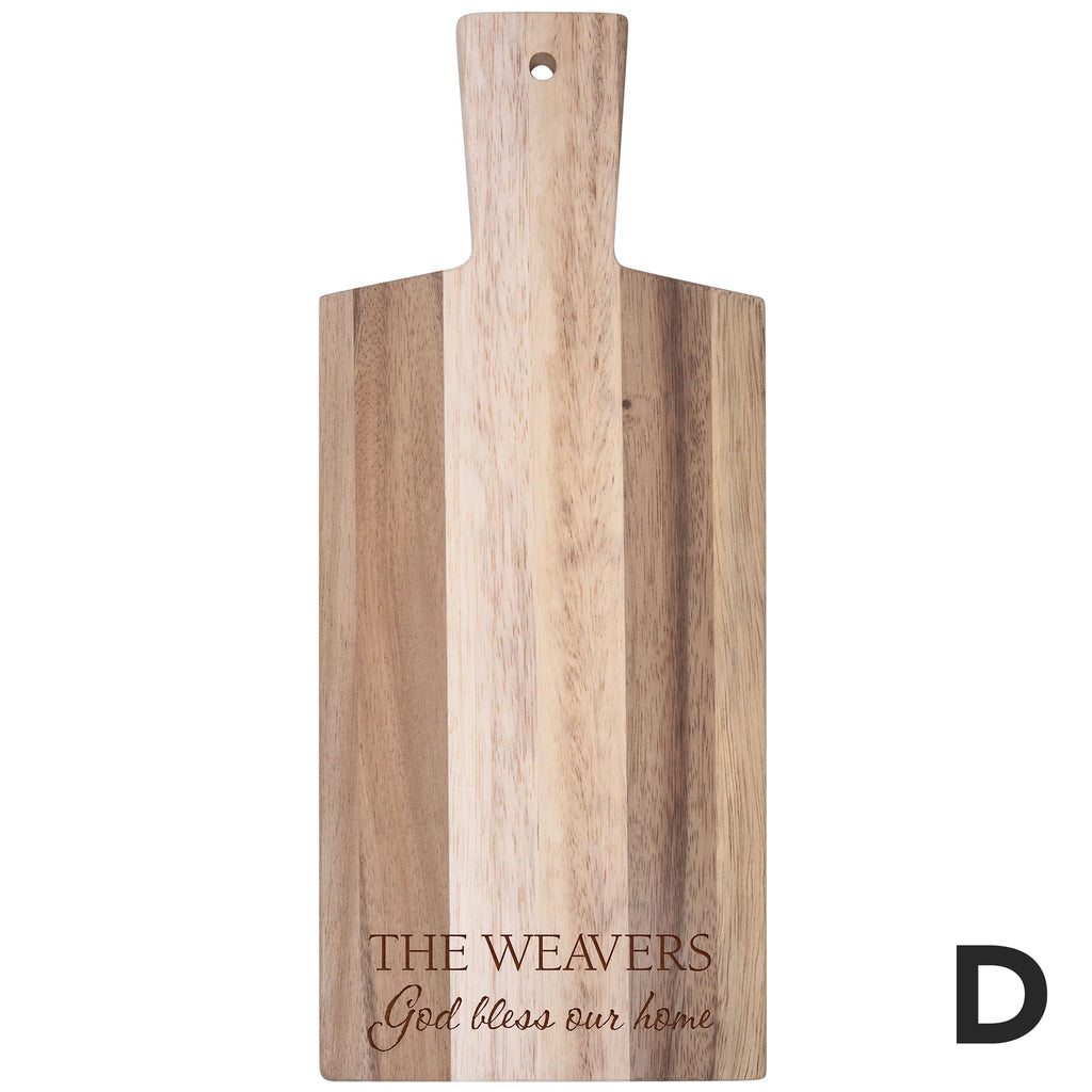 personalized cutting board on a white background