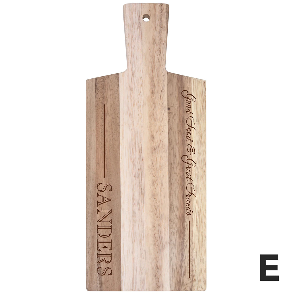 personalized cutting board on a white background