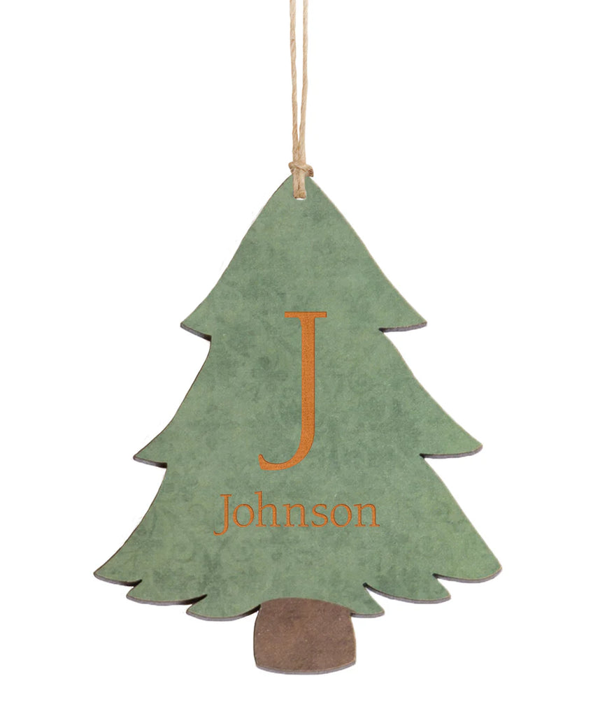 personalized tree ornament on a white background