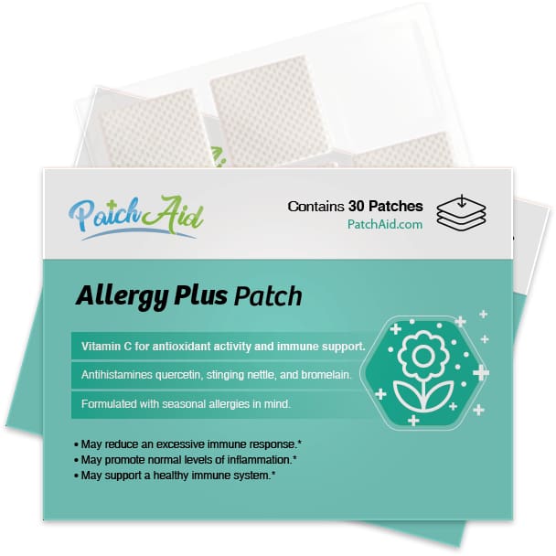 patch aid allergy plus patch on a white background