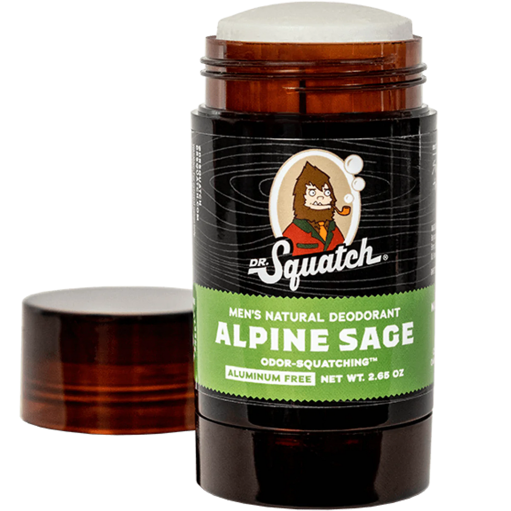 Alpine Sage deodorant by dr squatch on a white background