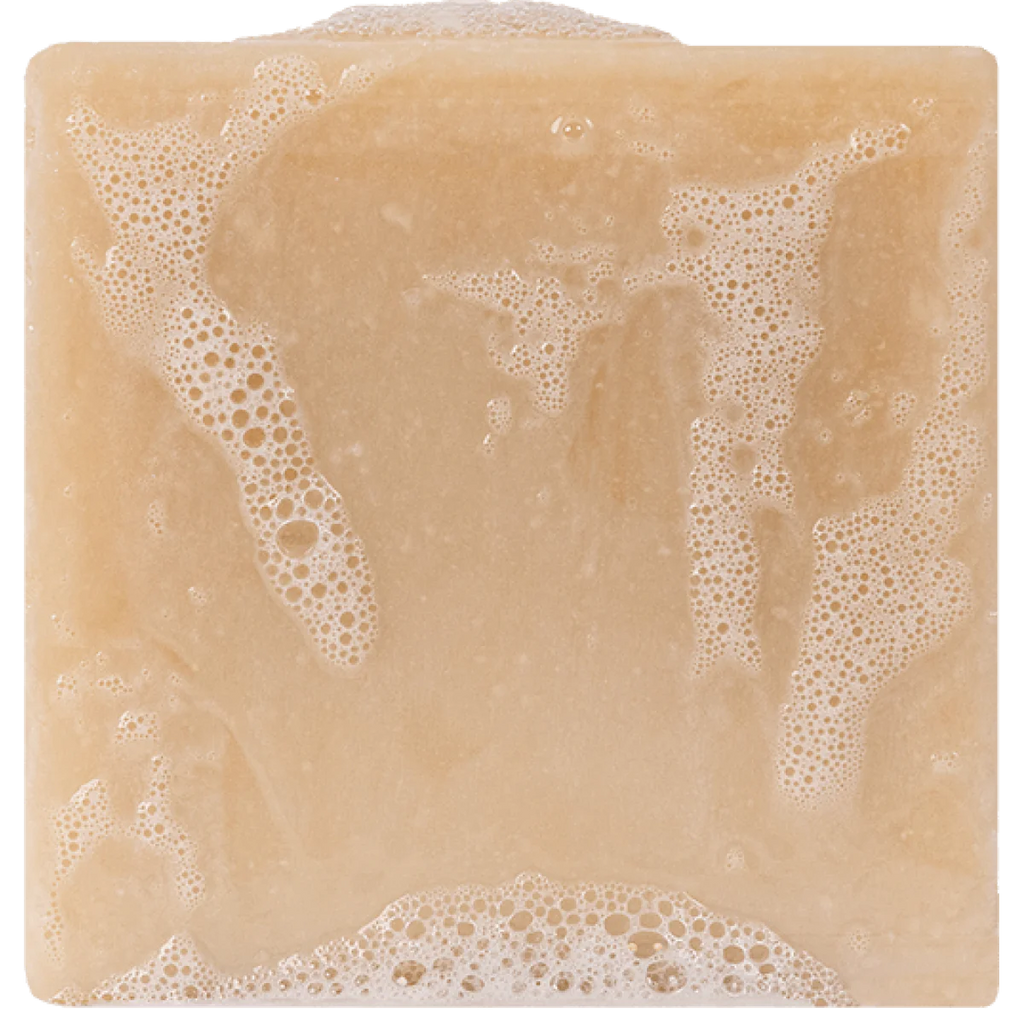 dr. squatch bay rum soap on a white background