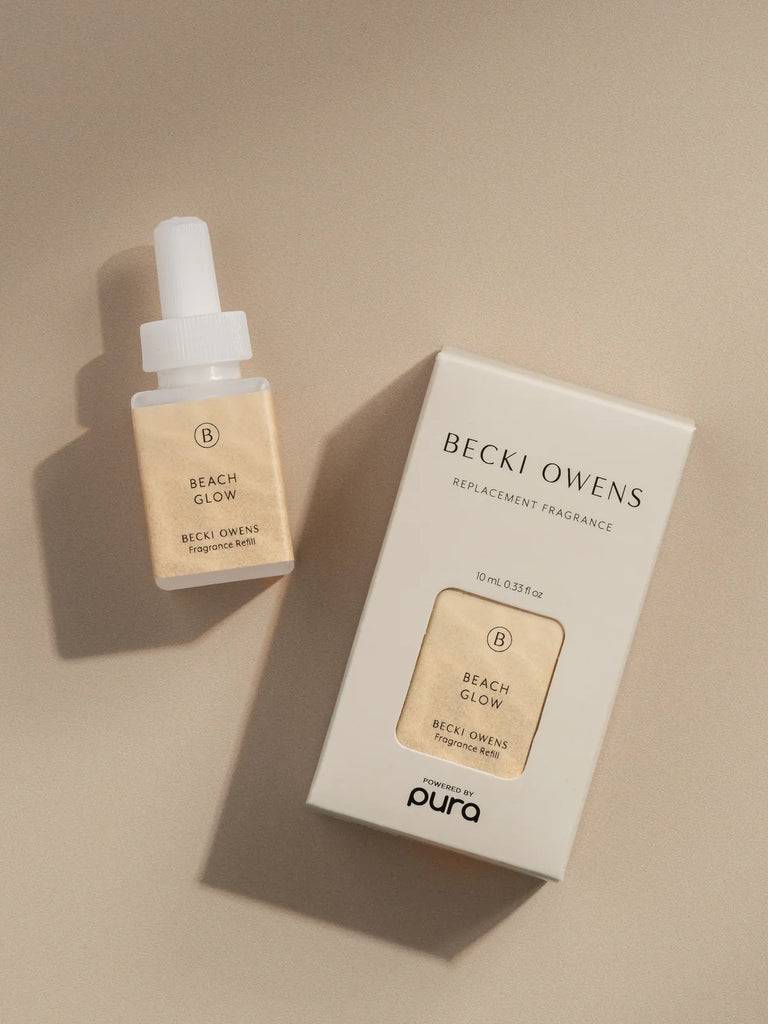 Becki owens beach glow diffuser oil on a cream background