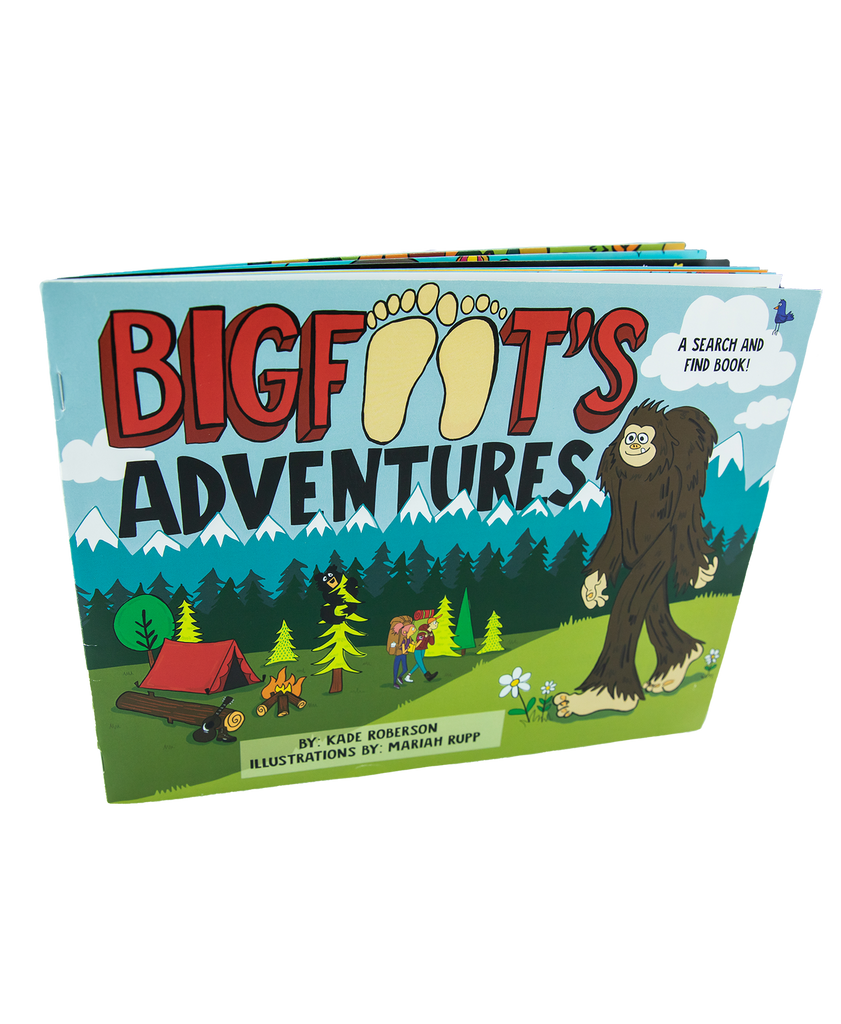 bigfoot adventures kid book on a white background