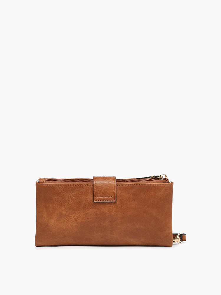 brown Jen and co wallet on a white background