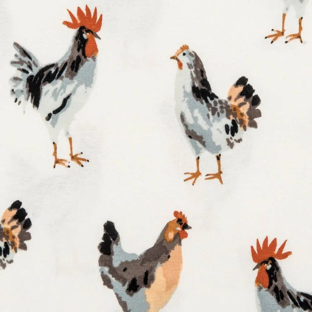 milkbarn chicken pjs on a white background close up