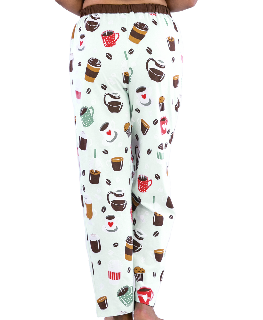 lazy one coffee pajama pants on a white background