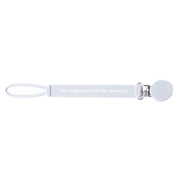 bella tunno signature pacifier clip on a white background