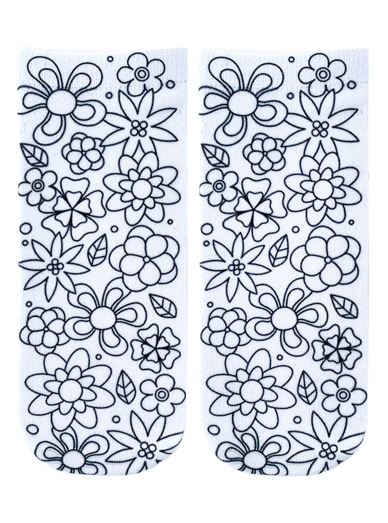 Two floral coloring pages on a white background