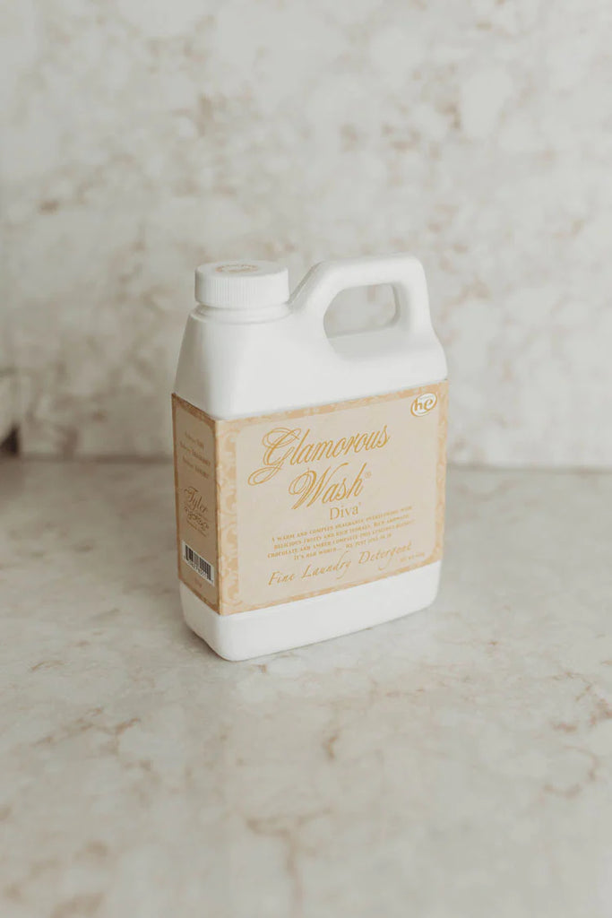 Tyler candle company laundry detergent on a marble background