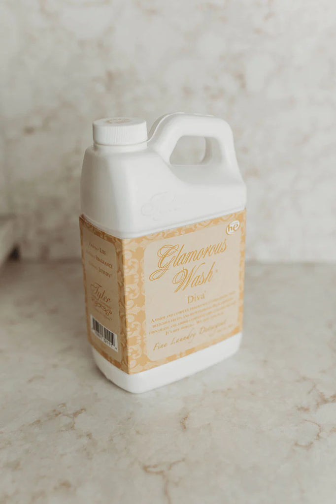 Tyler candle company laundry detergent on a marble background