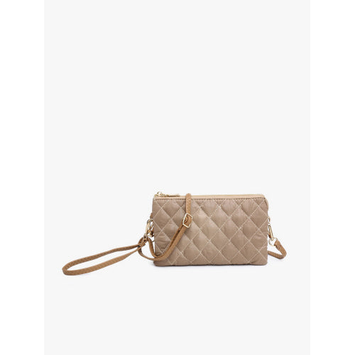 riley nylon quilted crossbody on a white background