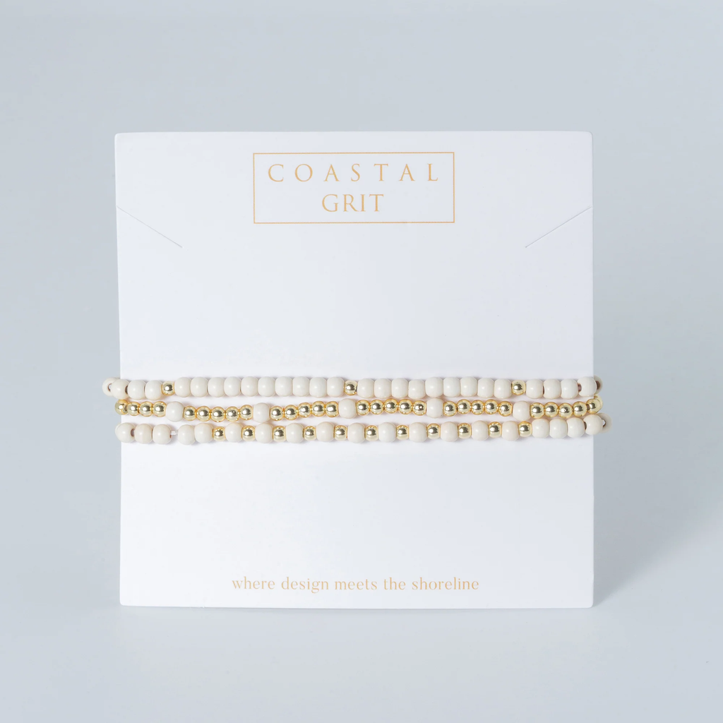 coastal grit bracelet on a white background